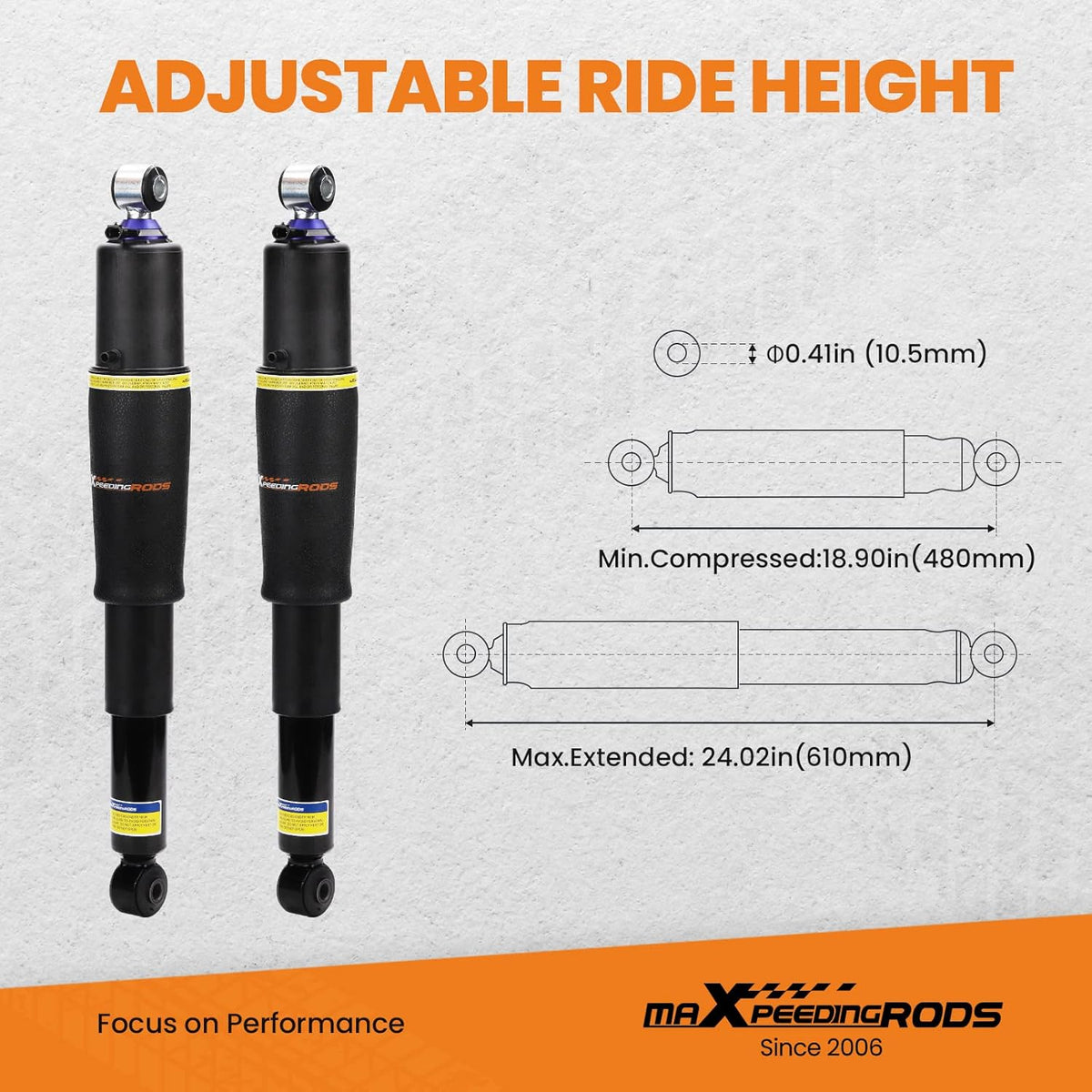 2PCS Rear Air Shocks Suspension Struts D329760