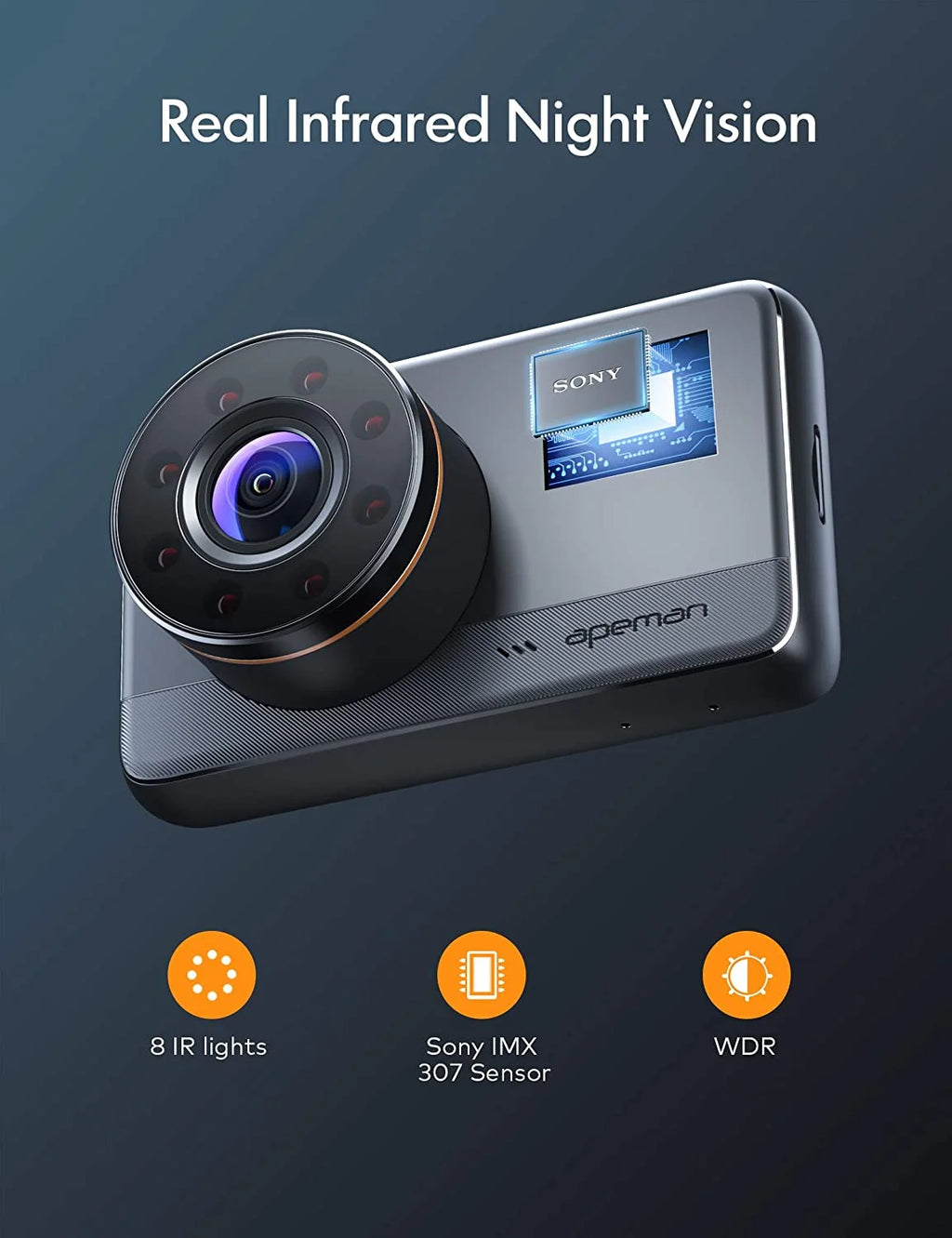 1080P Dash Cam with 170° Wide Angle, Black L307746