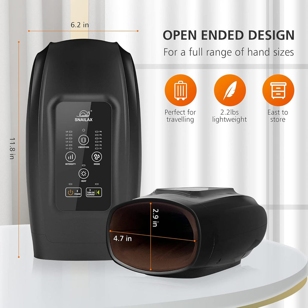 Cordless Electric Hand Massager with Heat, Vibration, Compression, 6 Modes & 6 Levels W3397