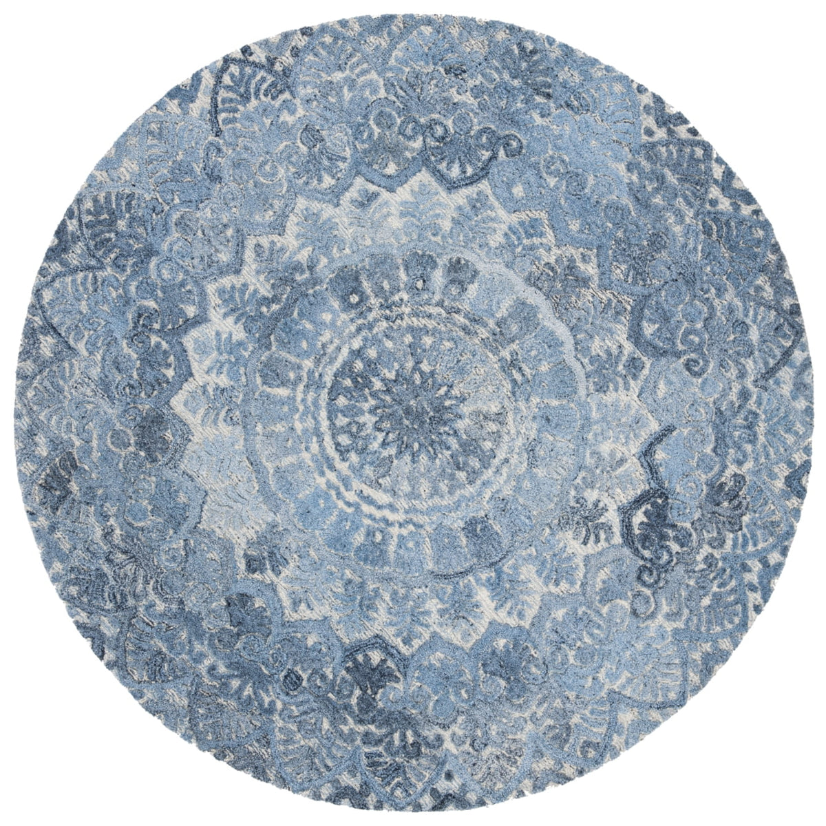 Blue / Ivory Handmade Rug Q88110
