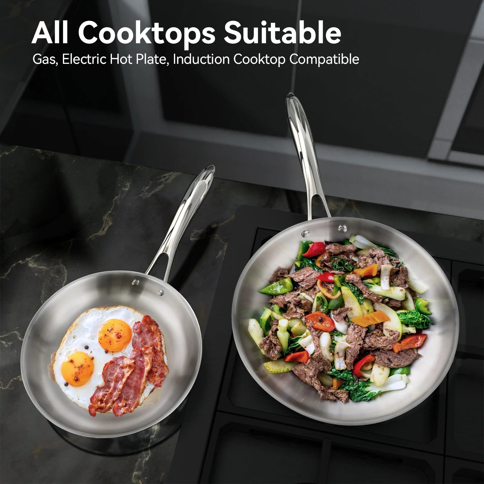 10PC Tri-Ply Stainless Steel Induction Cookware Set O4509