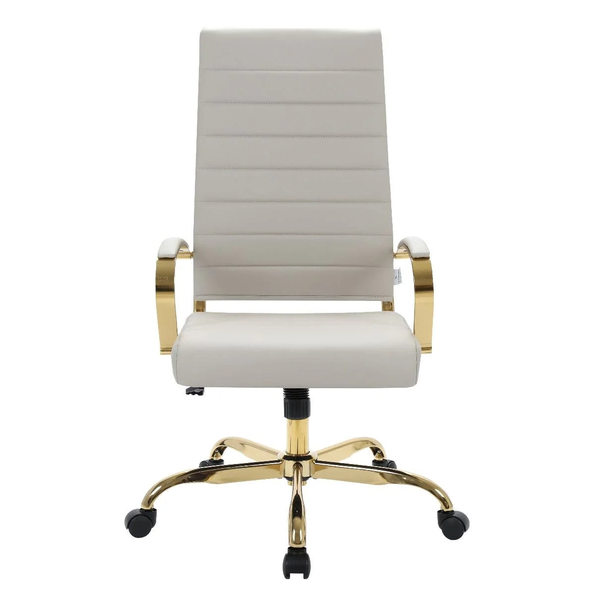 Tan Leather Swivel Office Chair with Gold Frame Z23209