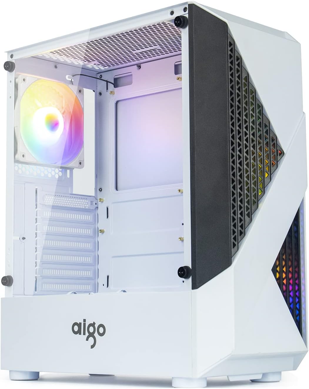 Black ATX Tempered Glass PC Gaming Case Y197628