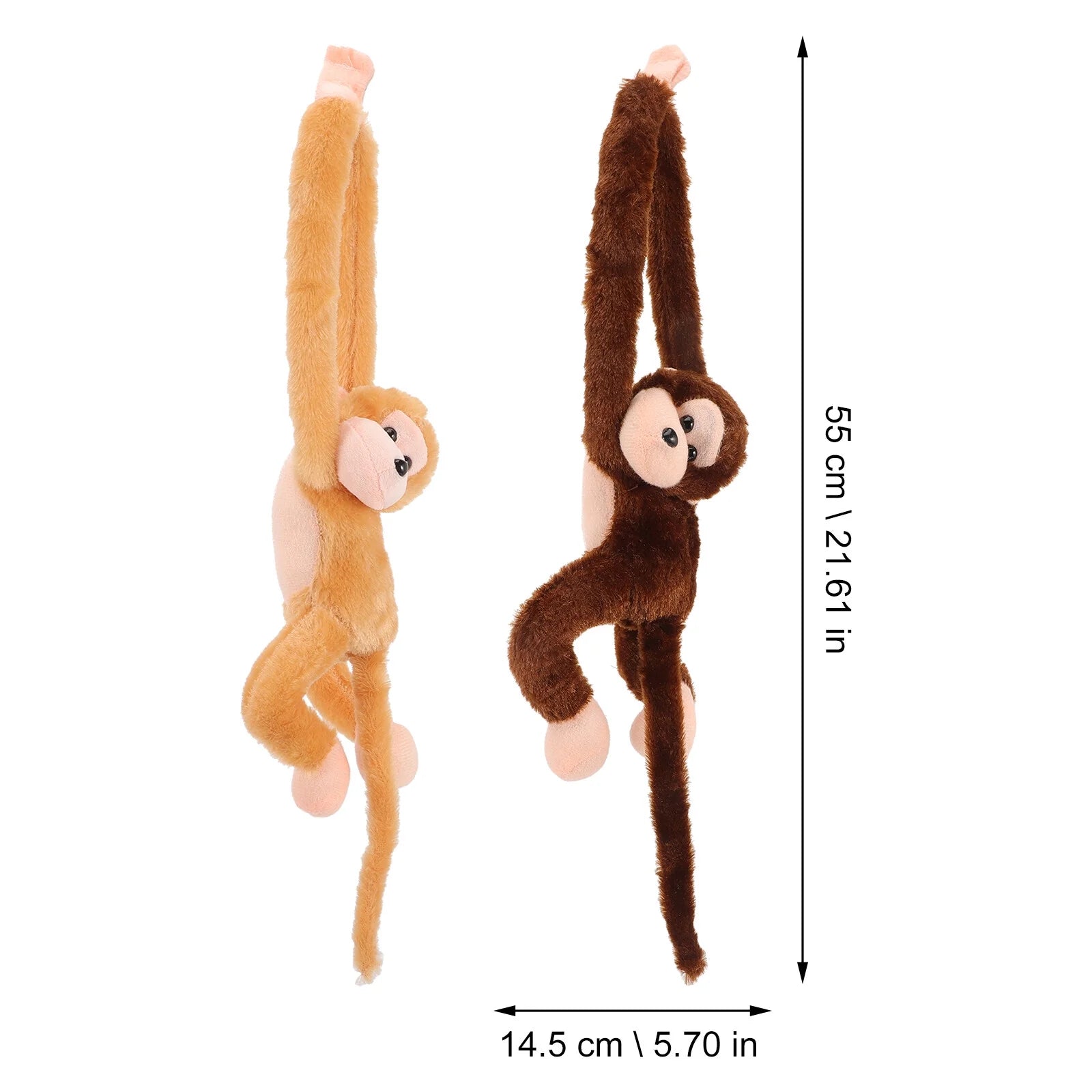 2Pcs Hanging Plush Monkey Doll Stuffed Animal Toy Q6026