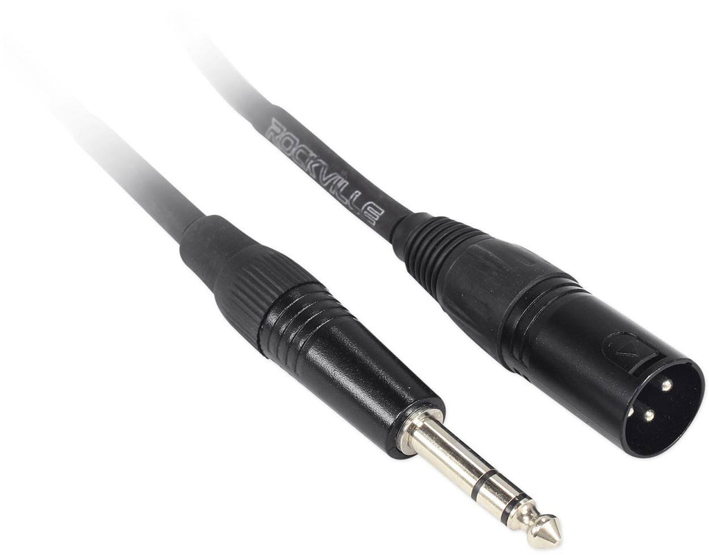 Black 20' Male XLR to 1/4" TRS Balanced Cables E699073