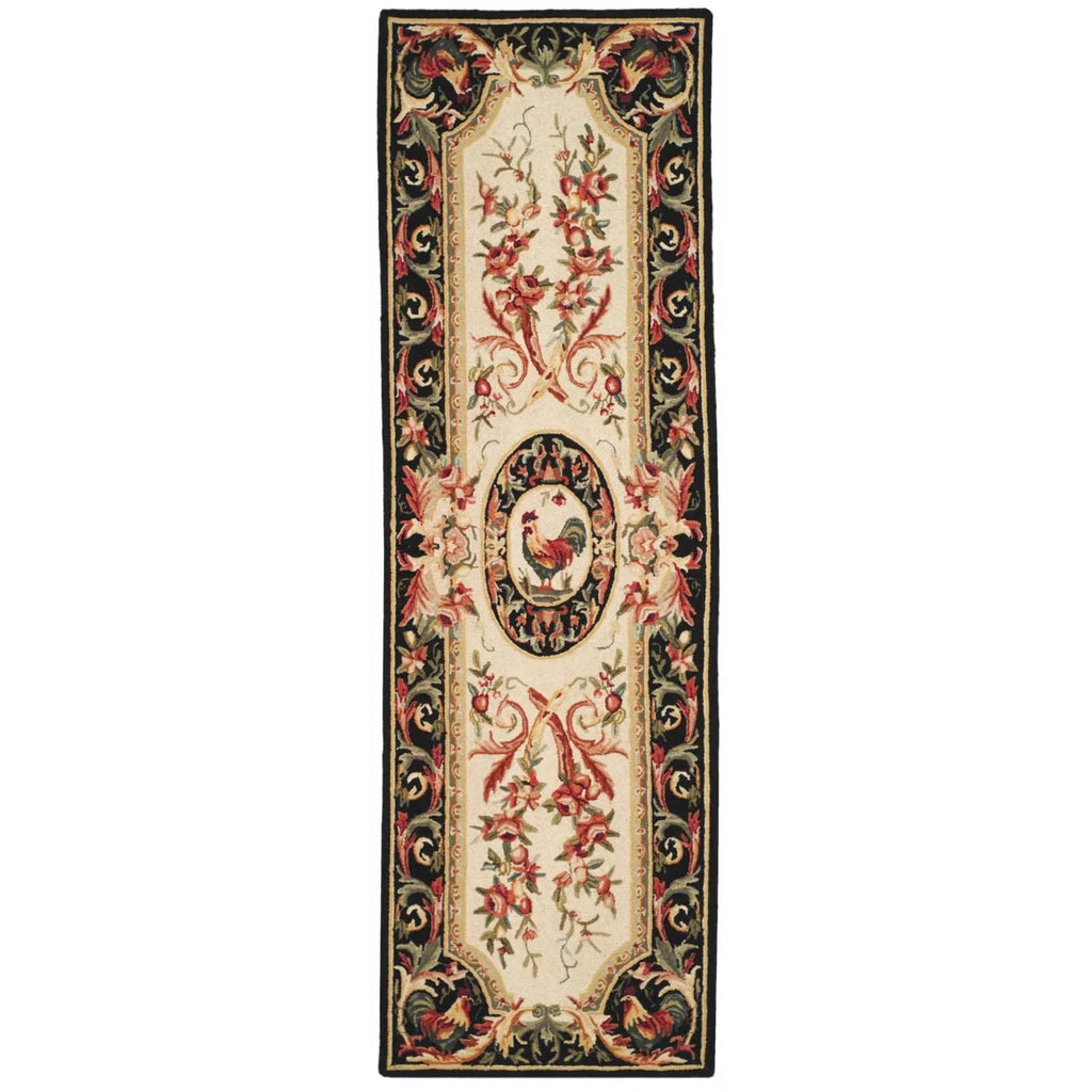 Ivory/Black Wool Novelty Area Rug S3415