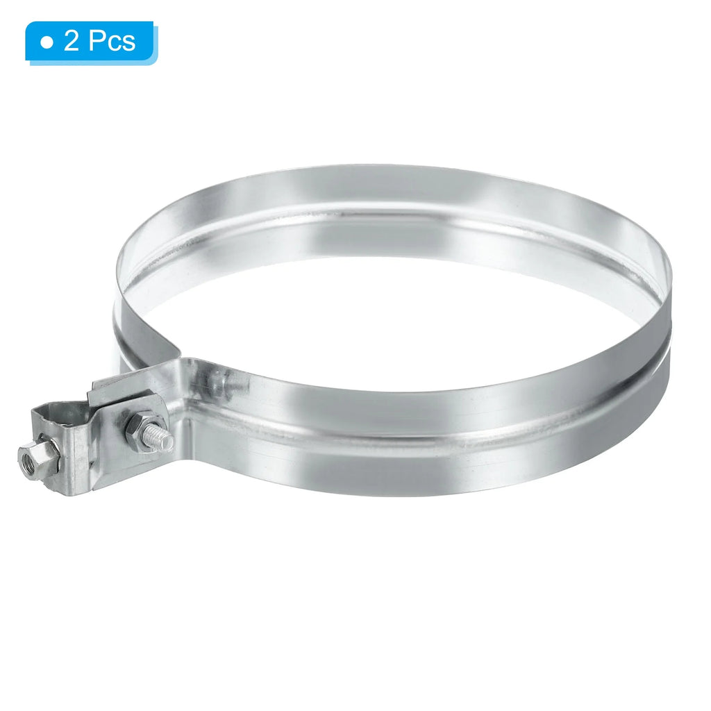 2Pcs Galvanized Steel Worm Gear Duct Clamps Y88891