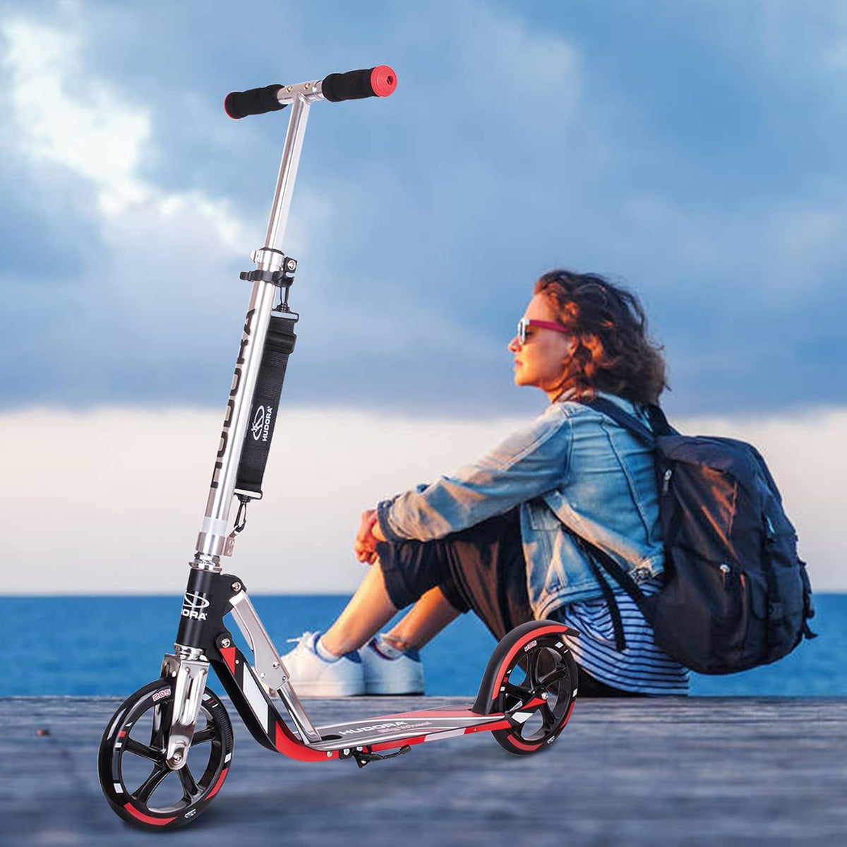 Foldable Aluminum Kick Scooter with Big Wheel P777468