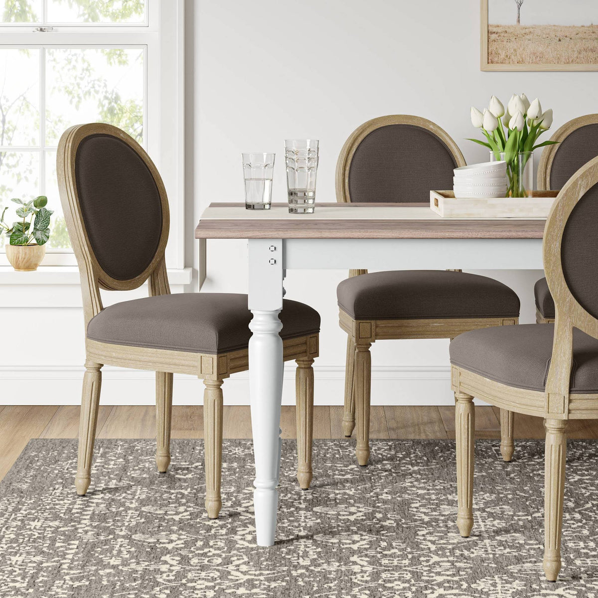 Oval Back Dining Chair Gray K895
