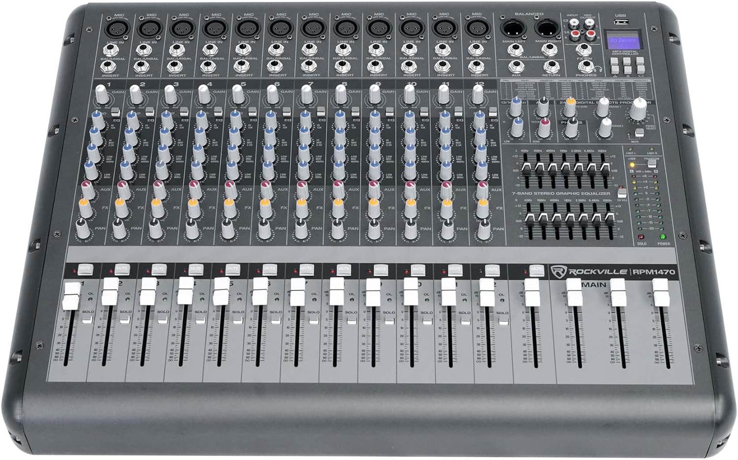 2000w Powered 4 Channel Mixer Stereo Amplifier with Bluetooth Q63645