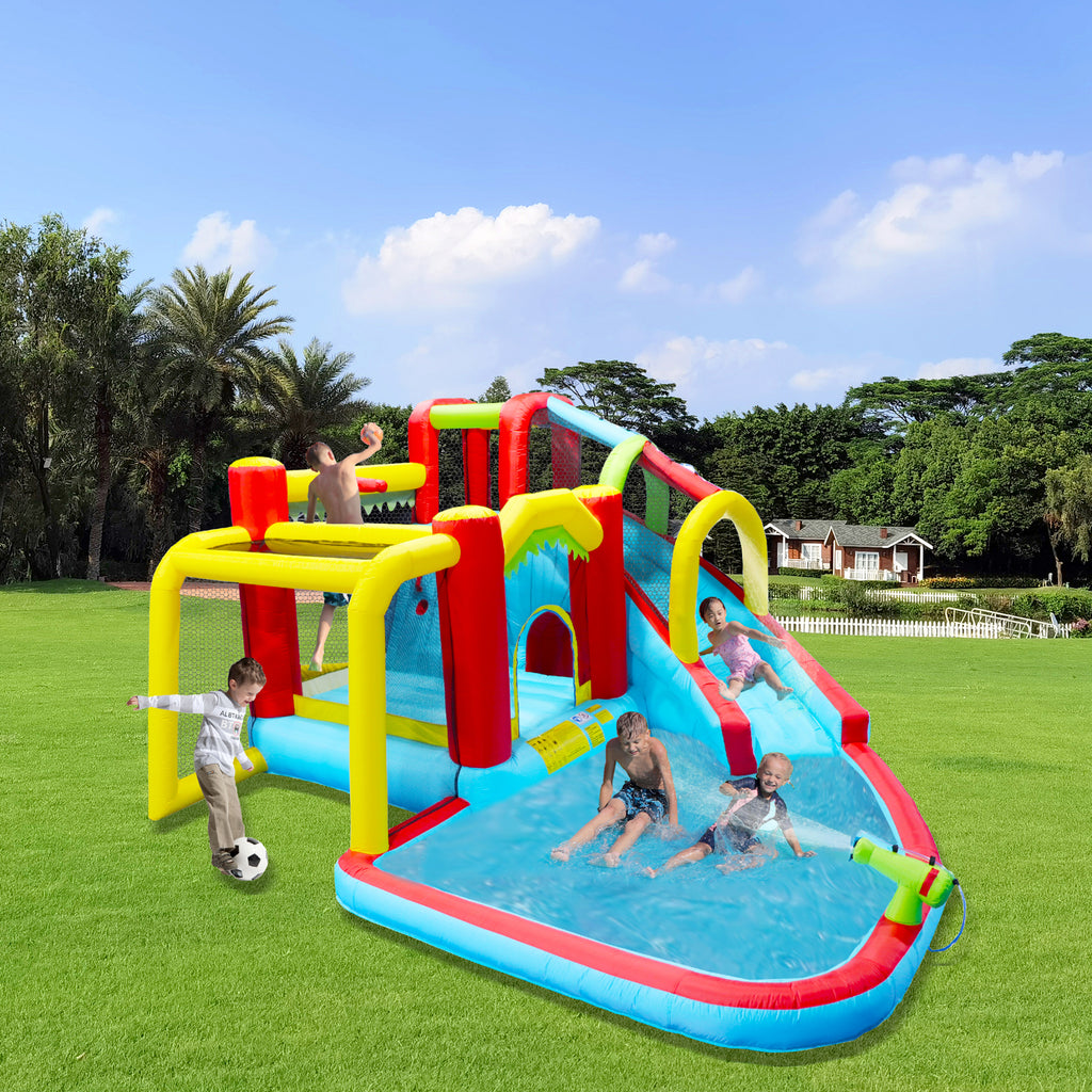 7 in 1 Inflatable Water Park Bouncer with Splash Pool L77826