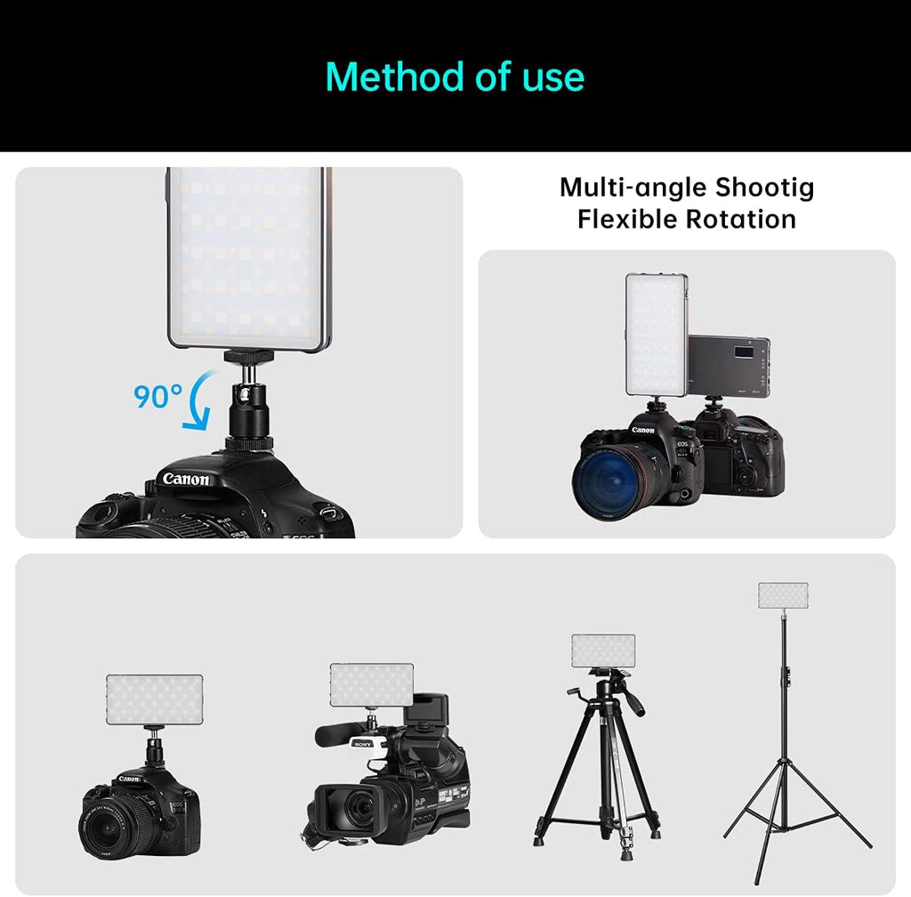 RGB Video Light Panel with Aluminum Alloy Body, Pack of 2 S890