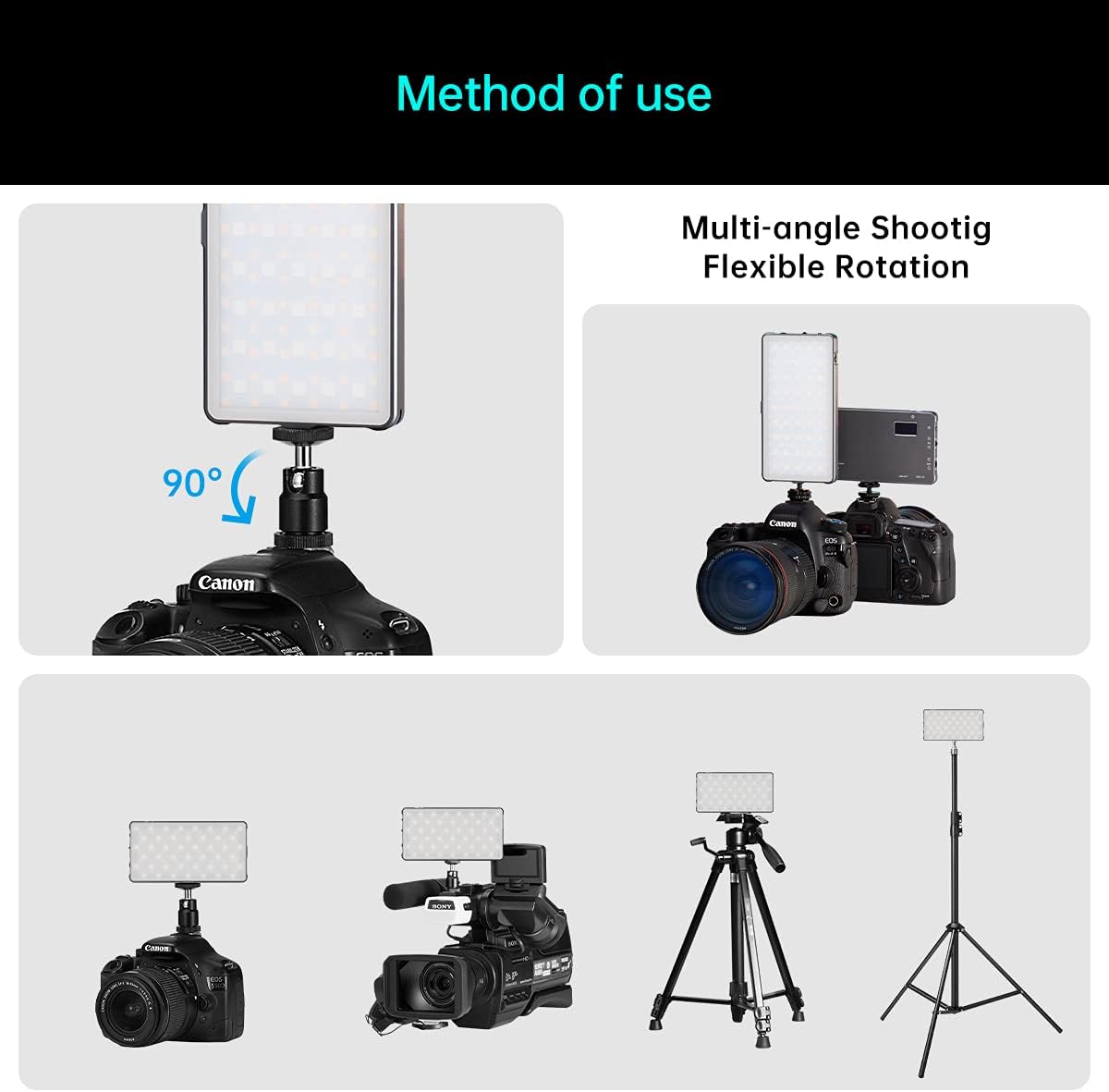 RGB Video Light Panel with Aluminum Alloy Body, Pack of 2 S890