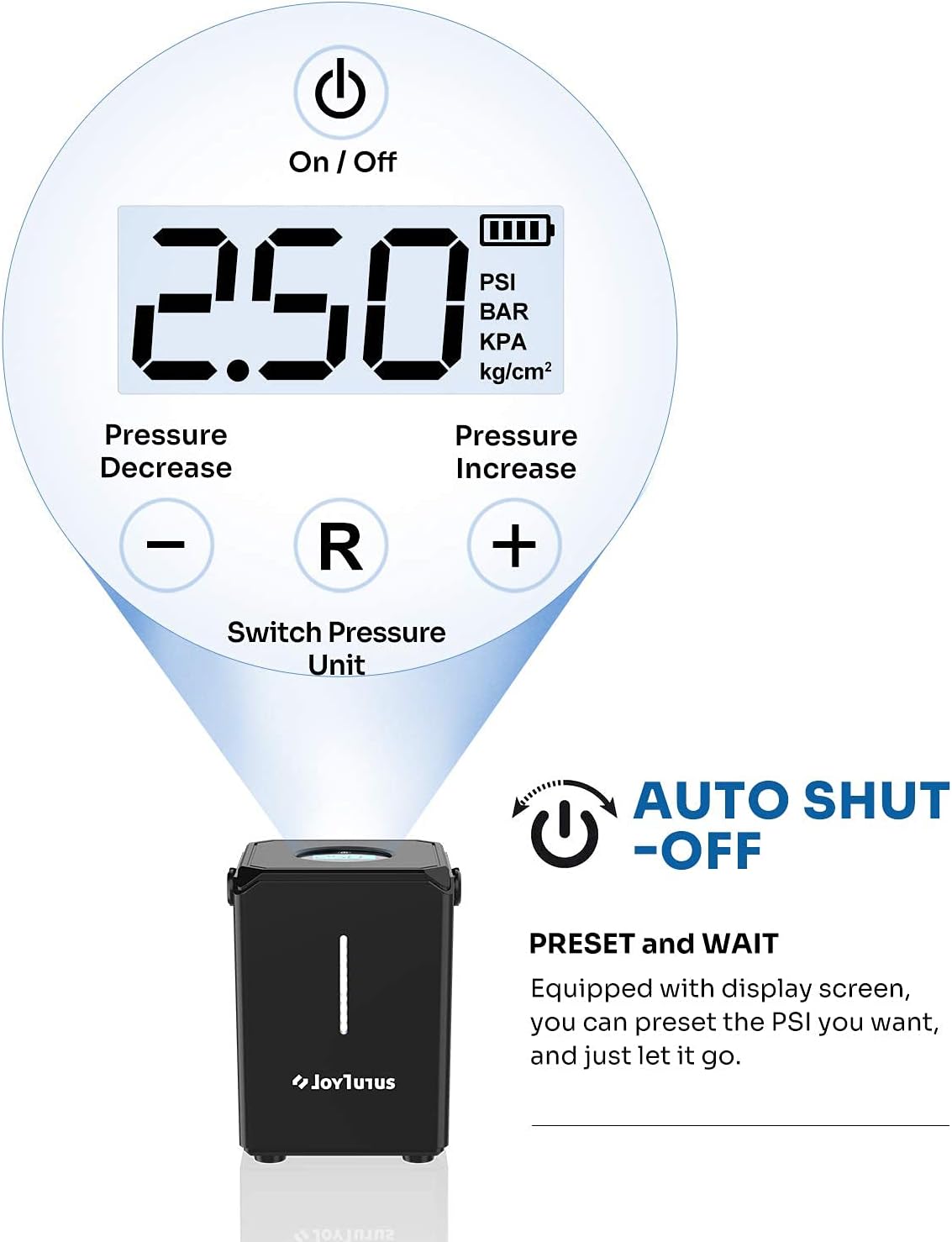 Cordless Tire Inflator with 6000mAh Rechargeable Battery, 150PSI, LCD Display, Pack of 2 W52476