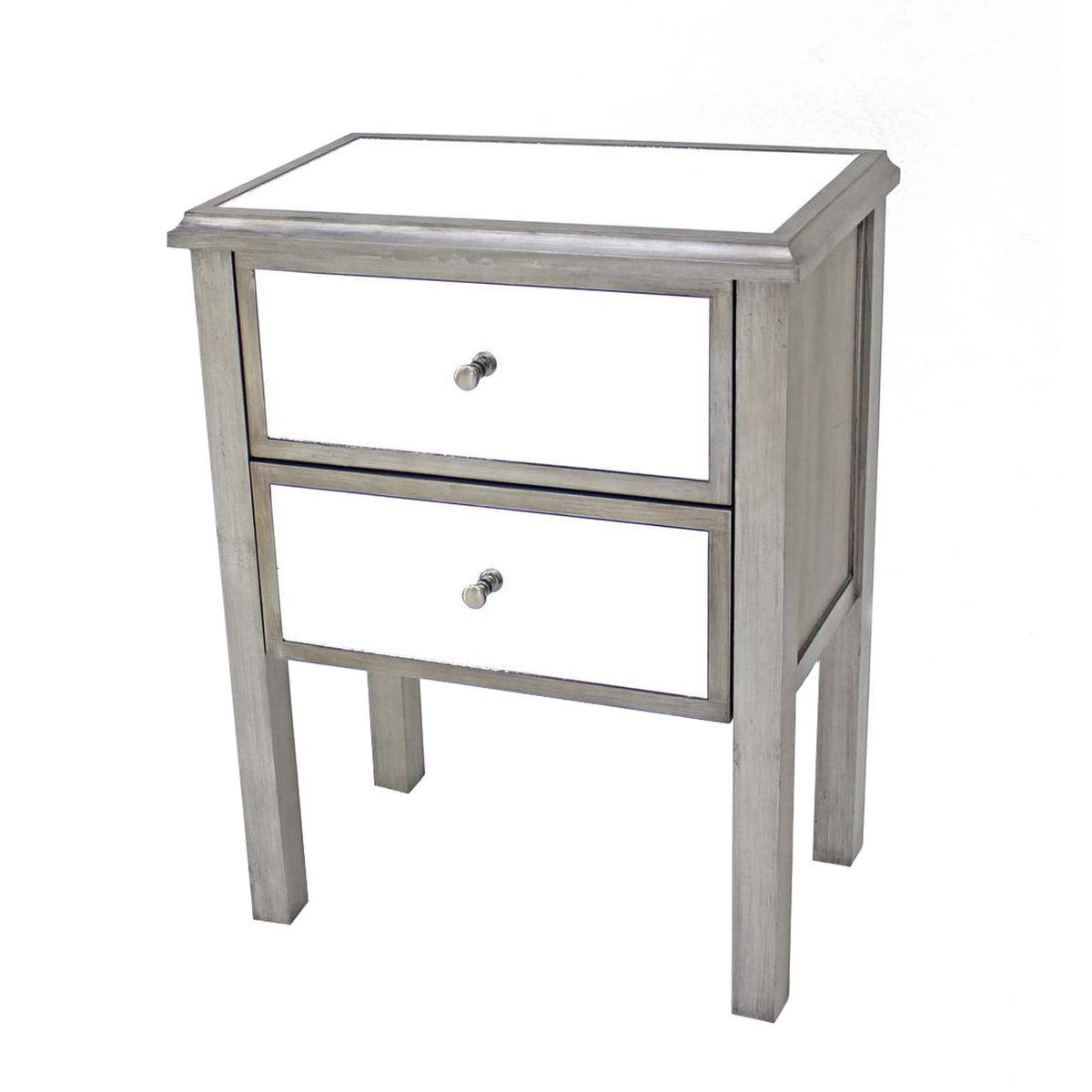 Gray End Table with 2 Storage Drawers J933604