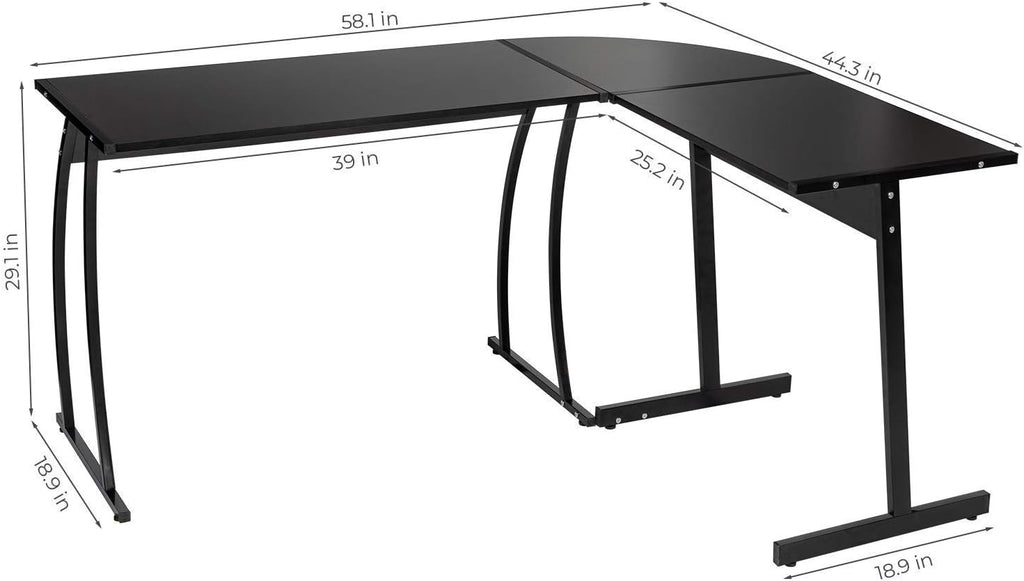 L Shaped Desk and File Cabinet with Open Storage Shelf B6004