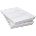 White 3-Section Plastic Serving Tray, Set of 3 N9929