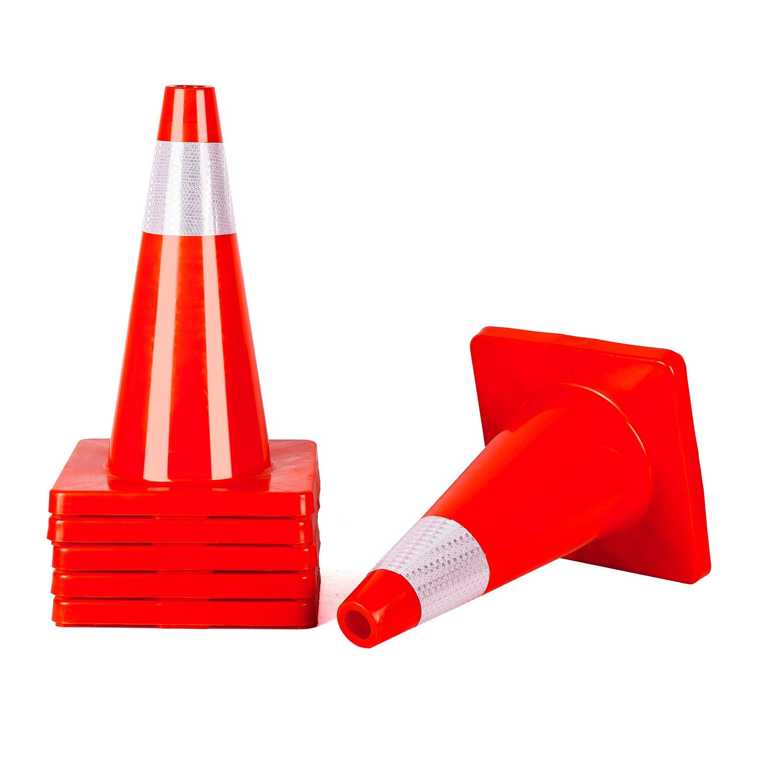 6 Packing Orange PVC Traffic Safety Cones with Reflective Collar K57839