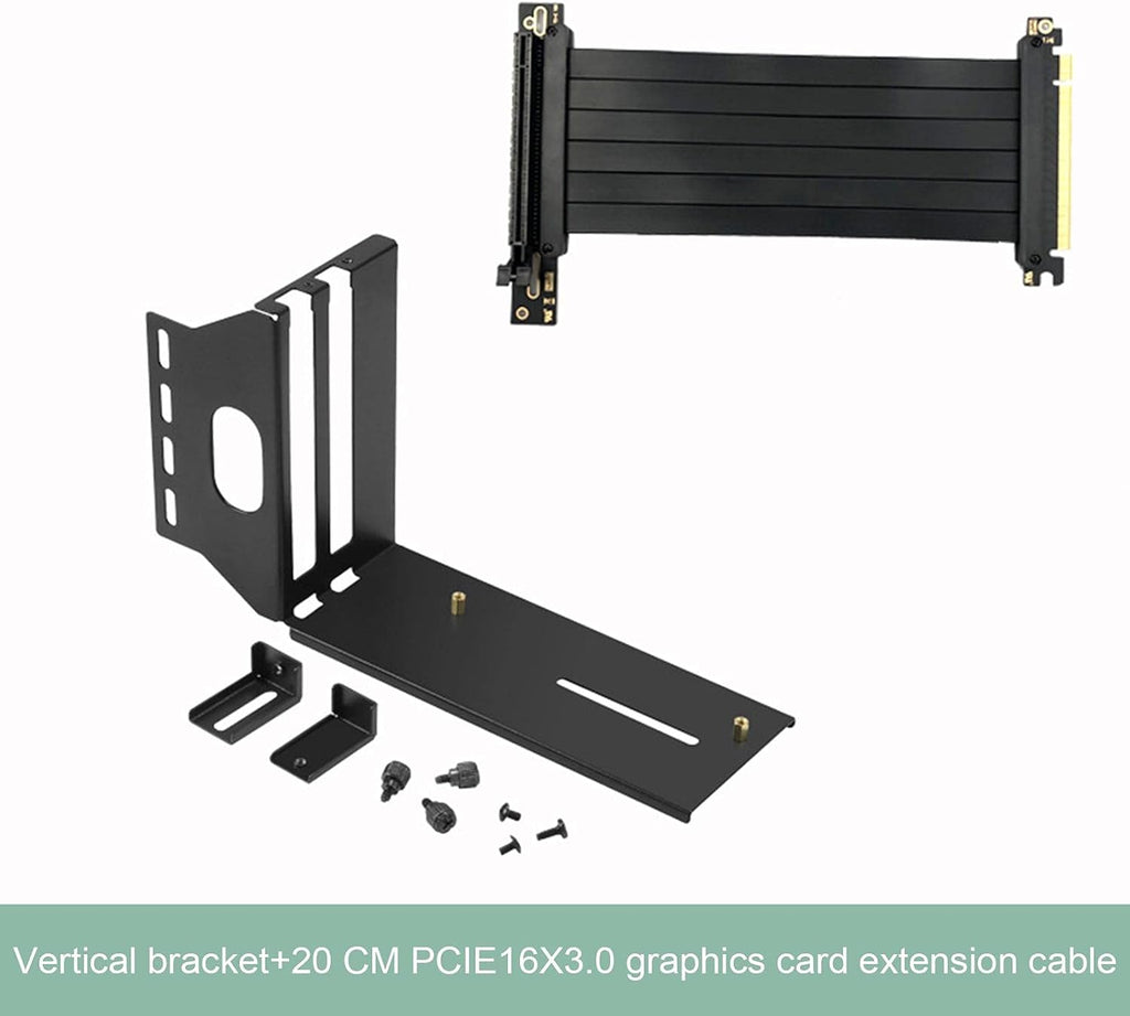 Black Vertical GPU Mount Bracket with PCI-E 3.0 x16 Extension Cable H39341