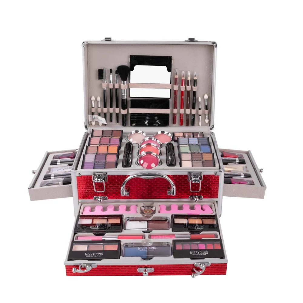 Makeup Kit with Eyeshadow Palette Lipstick Blush Foundation Concealer Face Powder Mascara Lipgloss Brush J771
