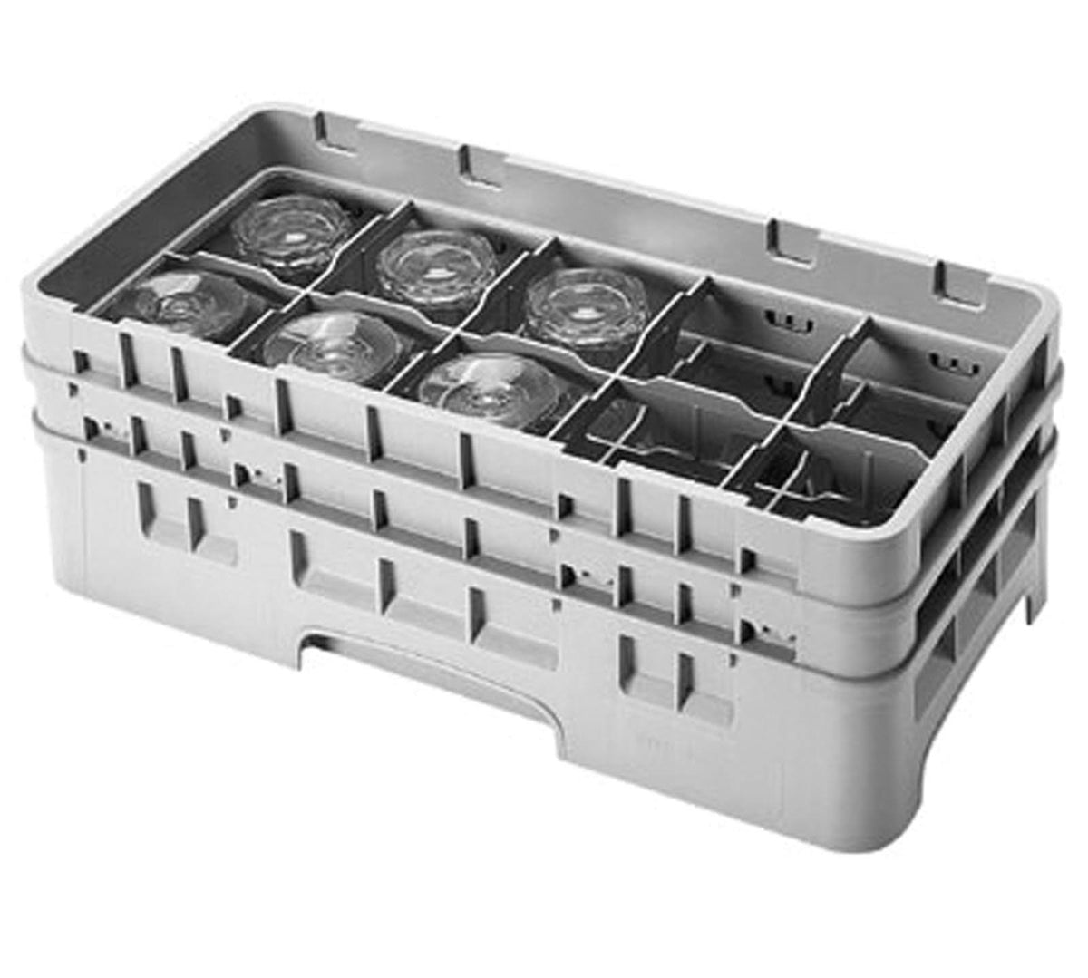 Half Size Glass Rack - 10 Compartments - Brown Base W72574