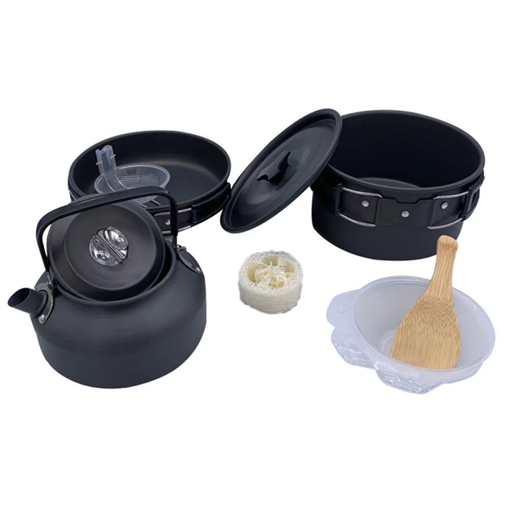 Portable Camping Cookware Set with Alumina Pot and Frying Pan Z320745