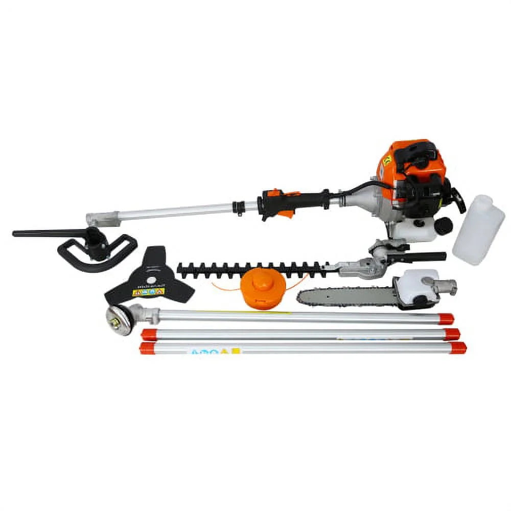4 in 1 Gas Pole Saw Hedge Trimmer Grass Trimmer Brush Cutter Garden Tool System N63905