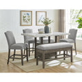 White Marble and Driftwood 6-Piece Counter Height Set S7000
