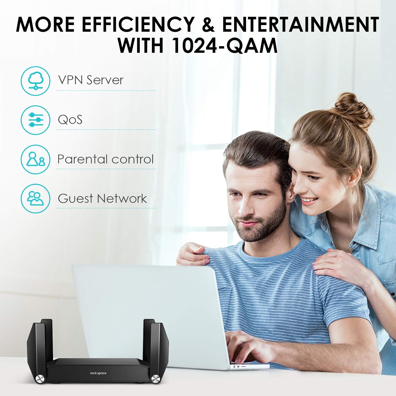 WiFi 6 Router Gigabit WAN/LAN Ports USB 3.0 Pack of 2 I57678