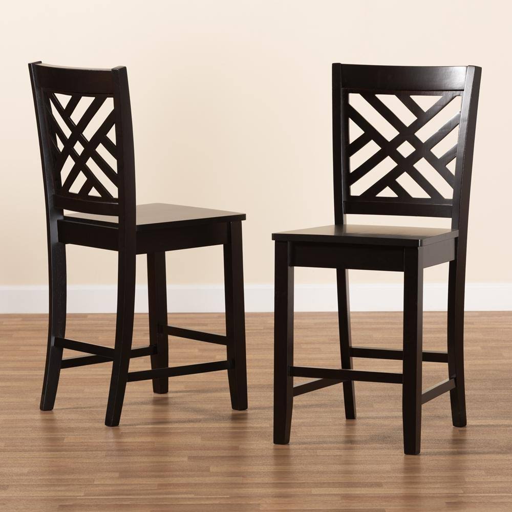 Walnut Brown 2-Piece Counter Stool Set F994347