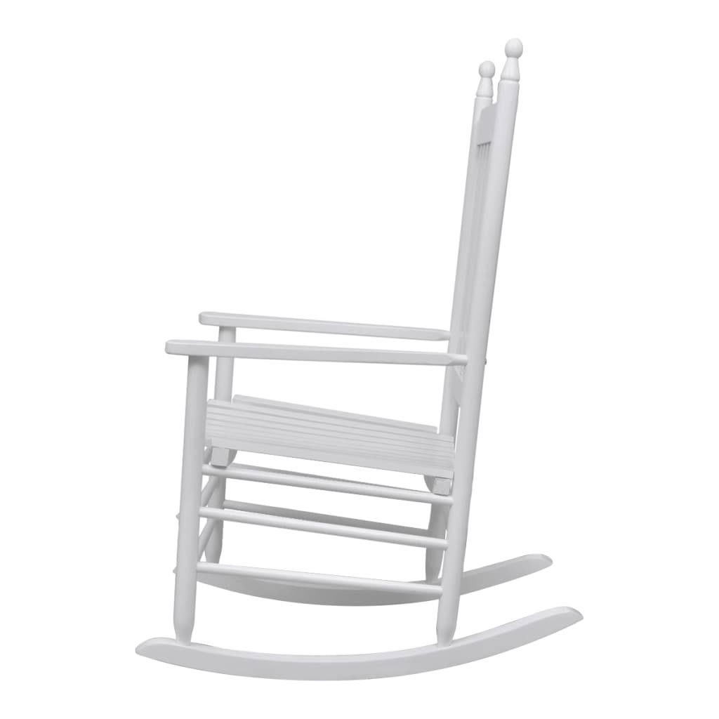 Gray Poplar Wood Rocking Chair with Curved Seat Q361