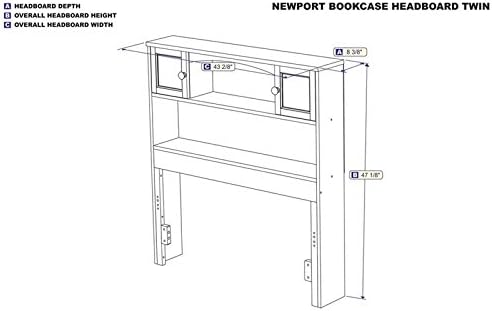 Twin Bookcase Headboard in Walnut I7282