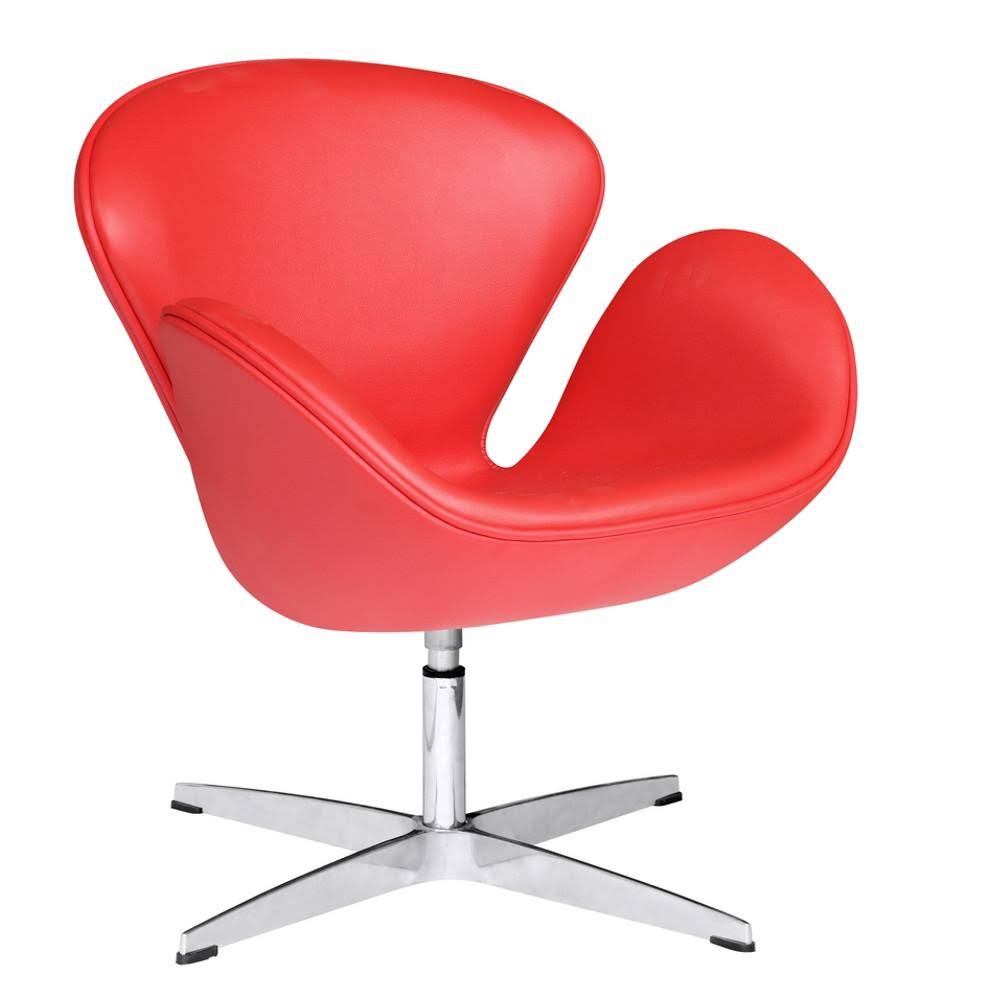 White Leather Swan Chair Z923147