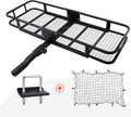 Hitch Mount Folding Cargo Carrier with Cargo Net, 500 LB Max Capacity J496565