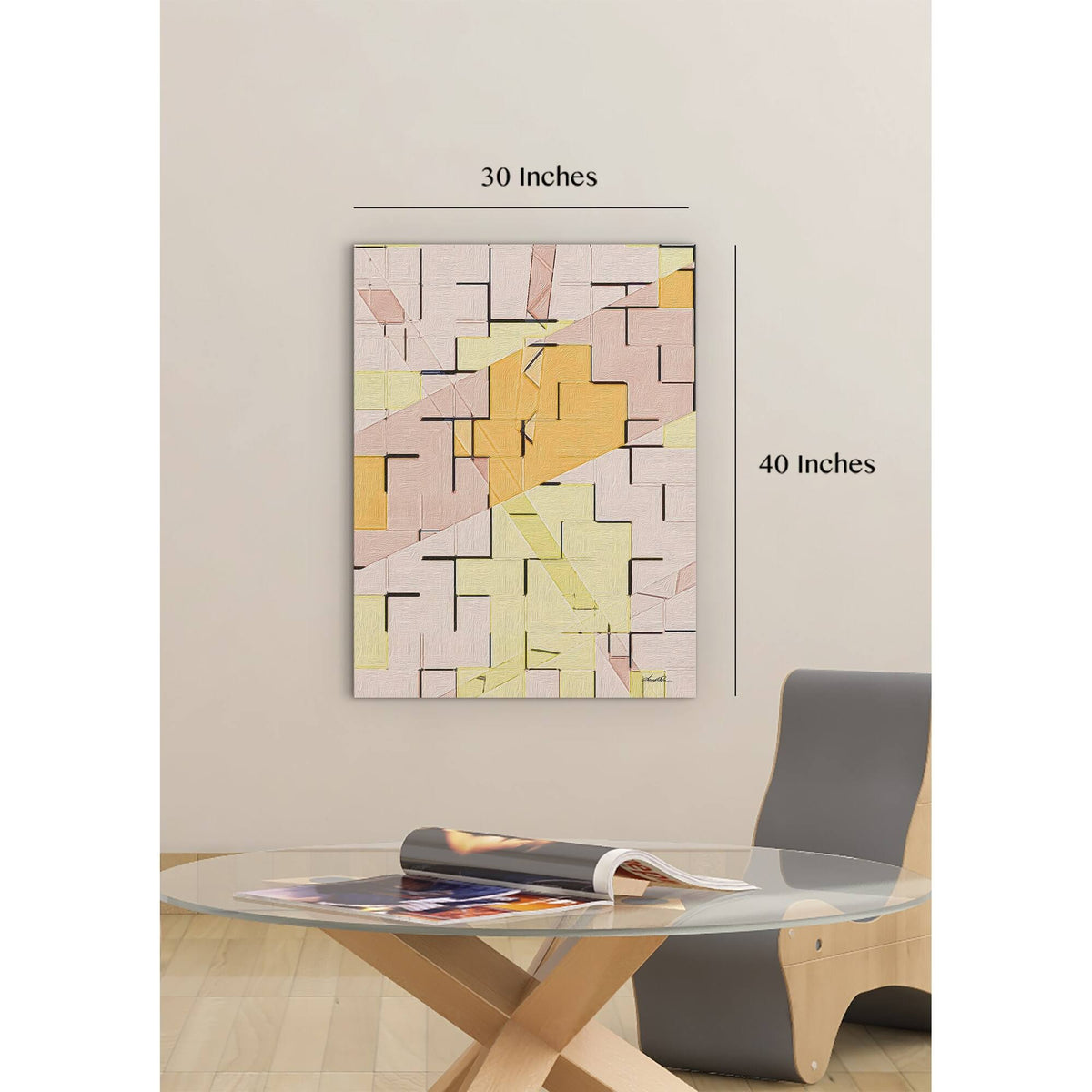 Pastel Wall Premium Stretched Canvas in Multi-Color D351094