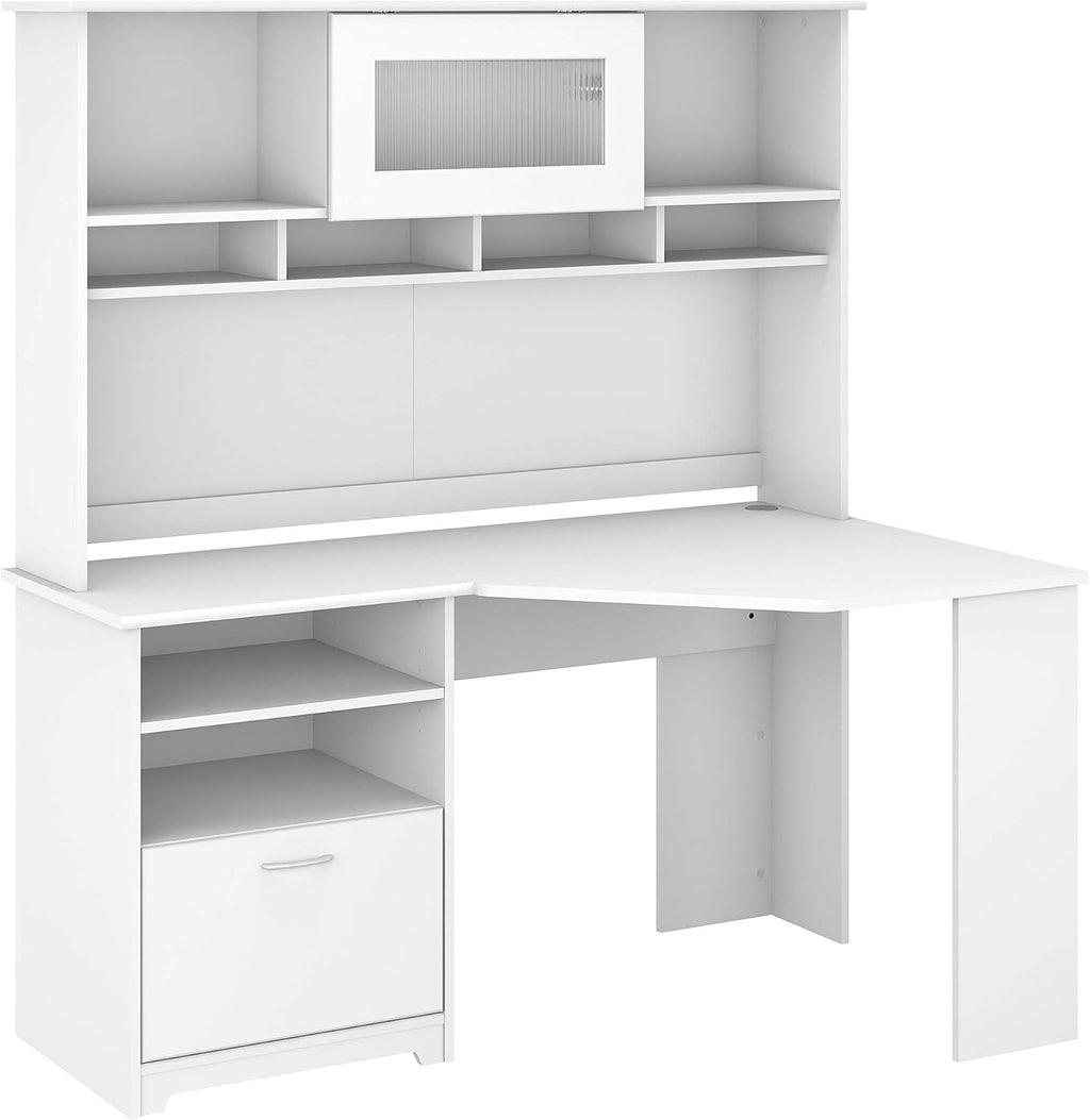 Heather Gray Corner Desk with Hutch X71509