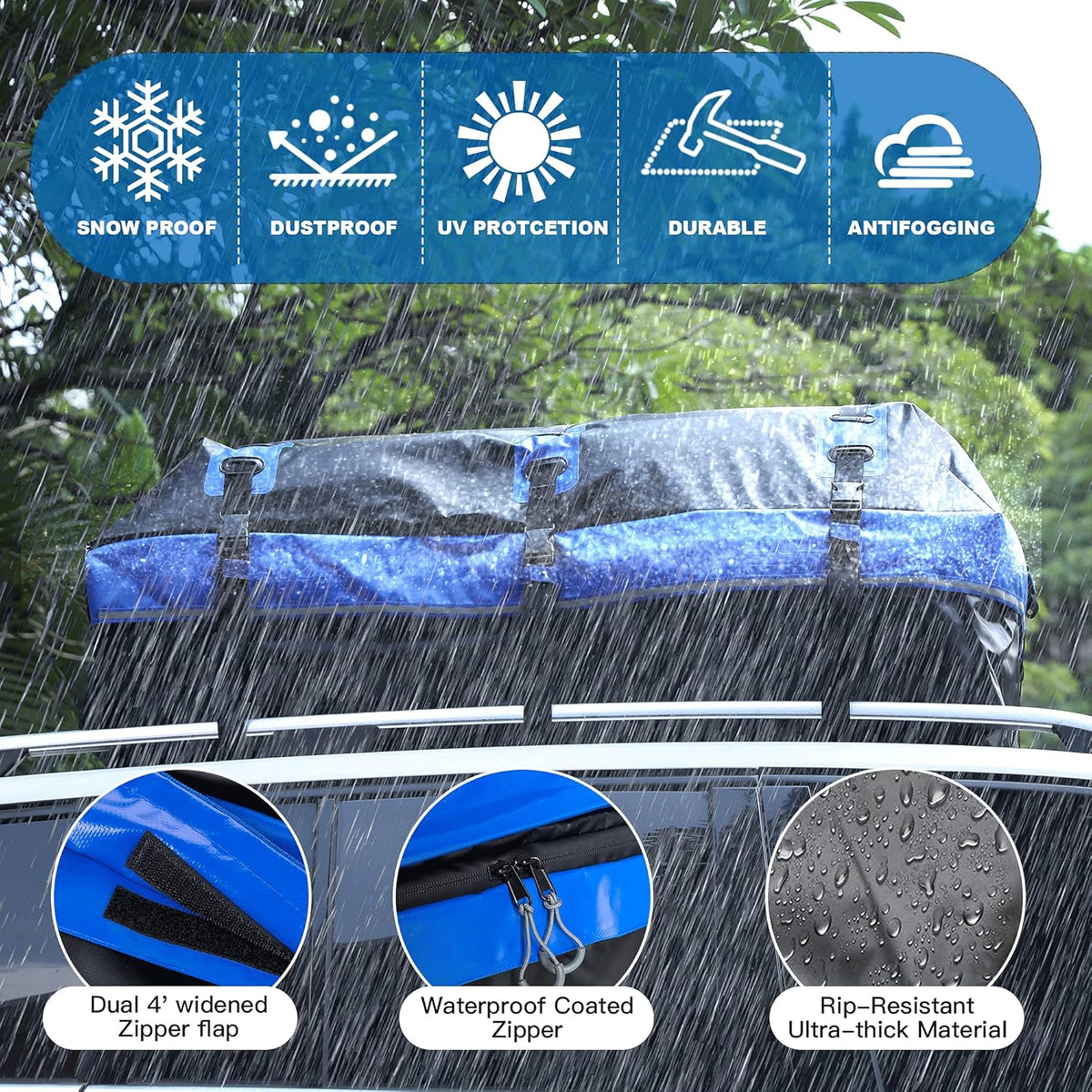Hitch Cargo Carrier Bag, 20 Cubic Feet, Soft-Shell Waterproof Vehicle Cargo Carrier with 6 Reinforced Straps R3461