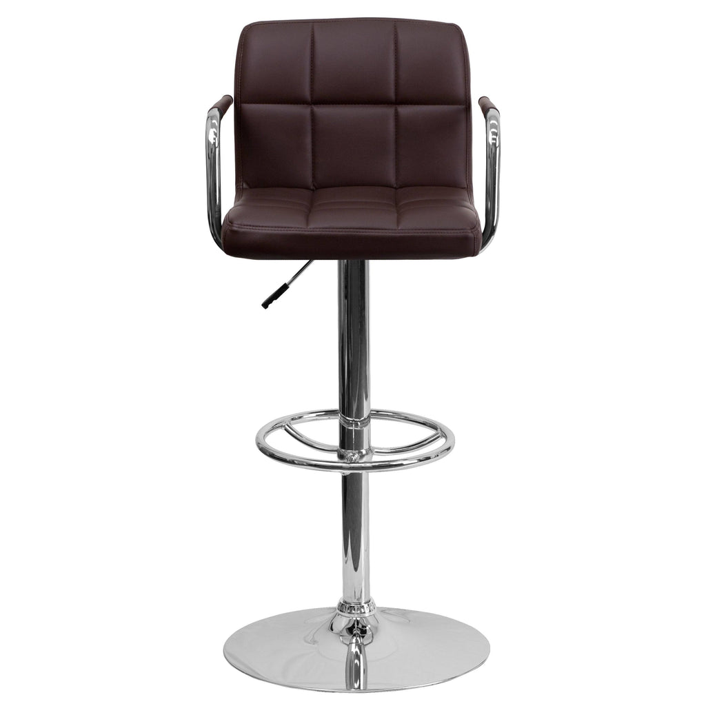 Yellow Adjustable Quilted Barstool O99237