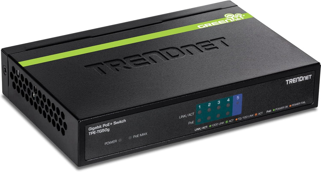 8-Port Gigabit PoE+ Switch, 123W PoE Power Budget, 16 Gbps Switching Capacity, Metal, Black Y7899