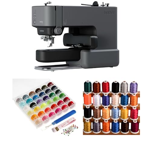 Single-Needle Embroidery Machine with 24 Assorted Colors Thread and 36 Pieces Bobbins K71675