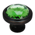 Oil Rubbed Bronze Round Knob with Emerald Glass - 20 Pack M23170