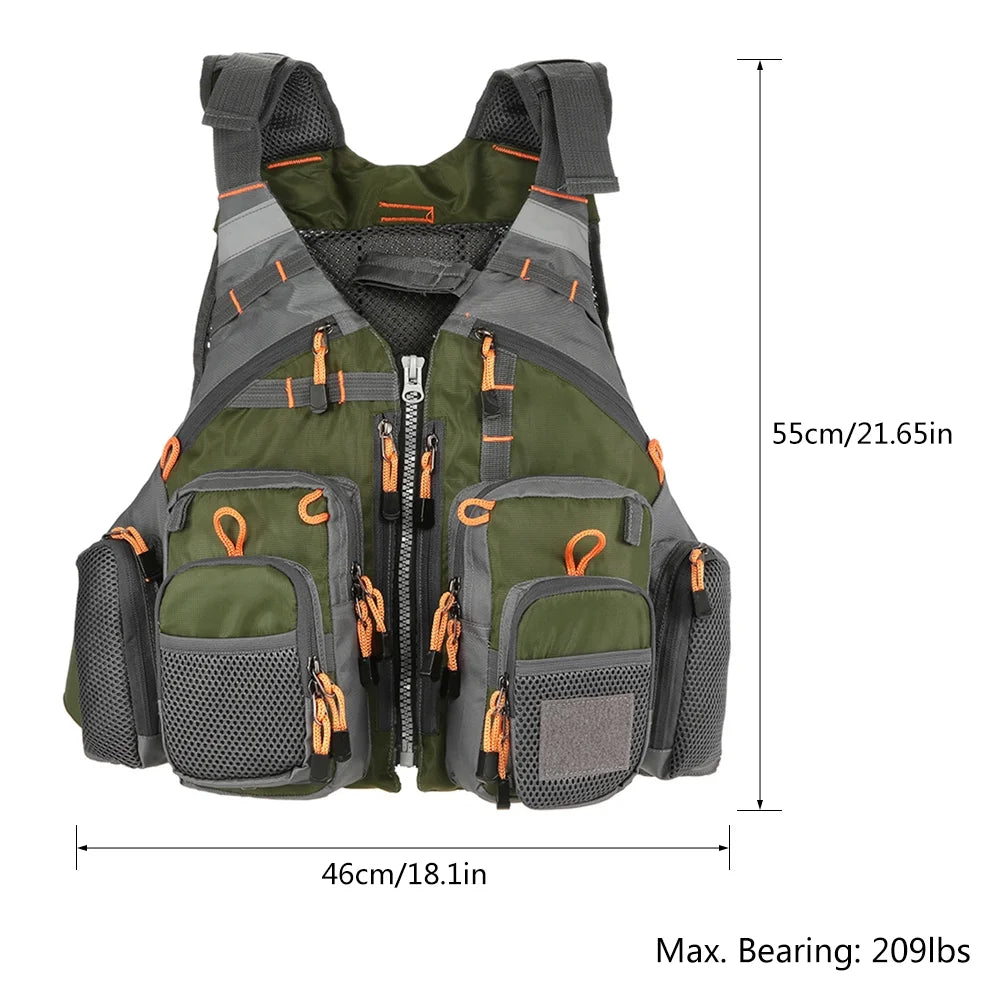 209lb Breathable Padded Polyester Mesh Fishing Life Vest W830006