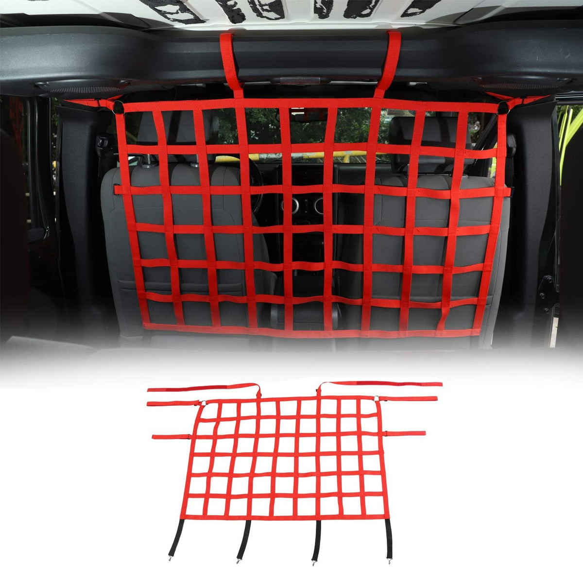Red Pack of 2 Mesh Dog Car Divider for Jeep Wrangler X547