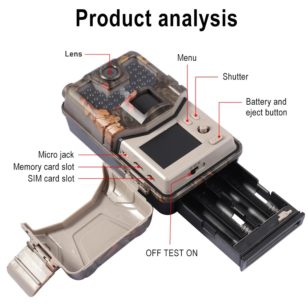 4G/LTE Cellular Trail Camera 36MP 4K with Infrared Night Vision, AA Batteries Powered G918232