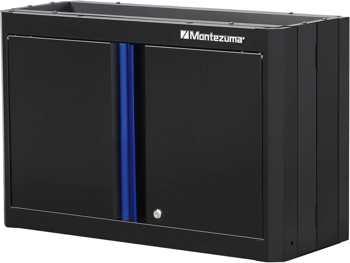 30.5 x 12 Locking 2 Door Wall Cabinet with Black Powder Coat Finish P190