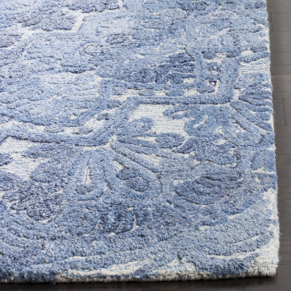 Blue / Ivory Handmade Rug Q88110
