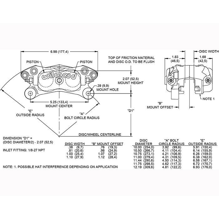 Forged Dynalite Internal Caliper 1.75/1 inch X196