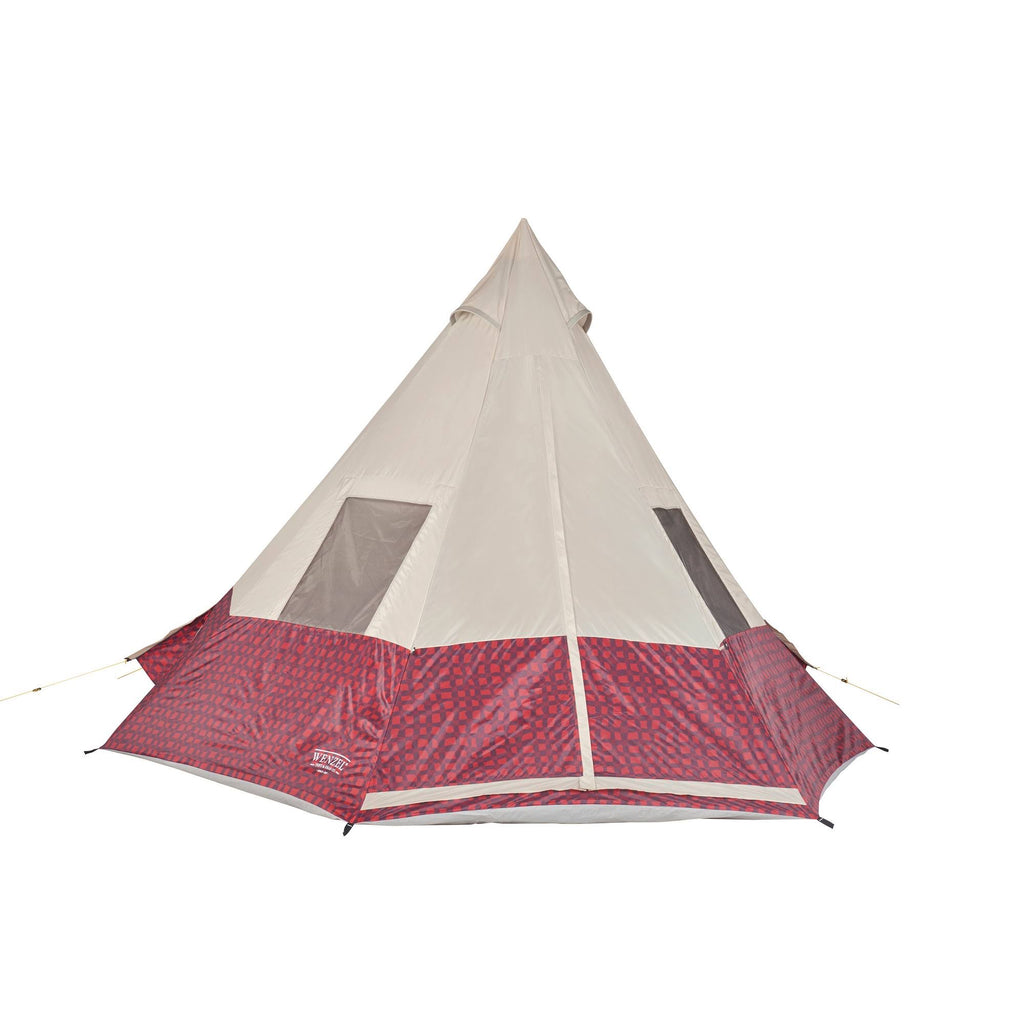 Red Plaid 5 Person Camping Teepee Tent G759