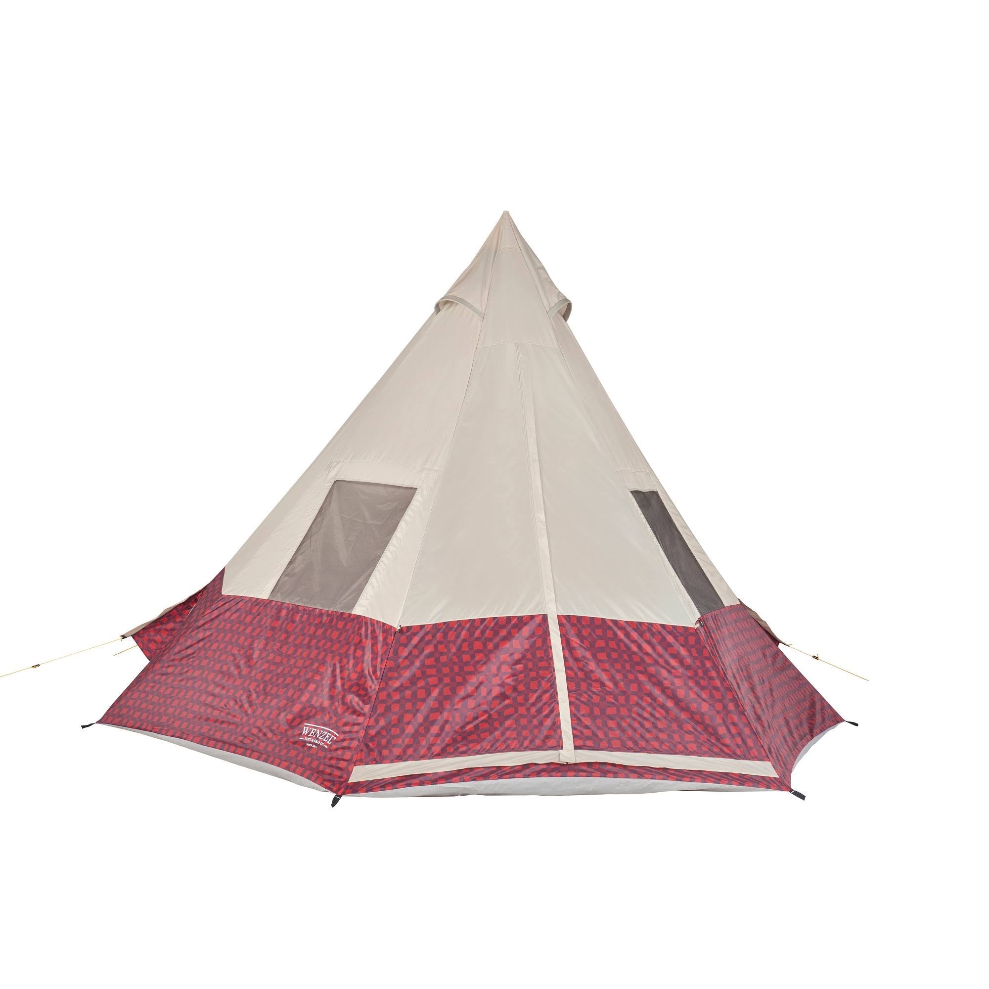 Red Plaid 5 Person Camping Teepee Tent G759