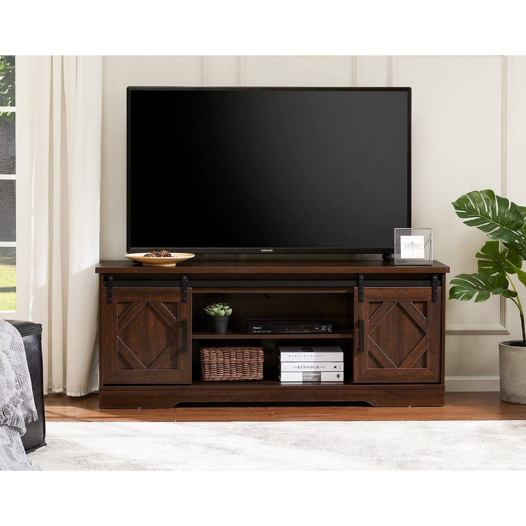 Rustic Brown Wash Wood TV Stand / Storage Cabinet Y289498